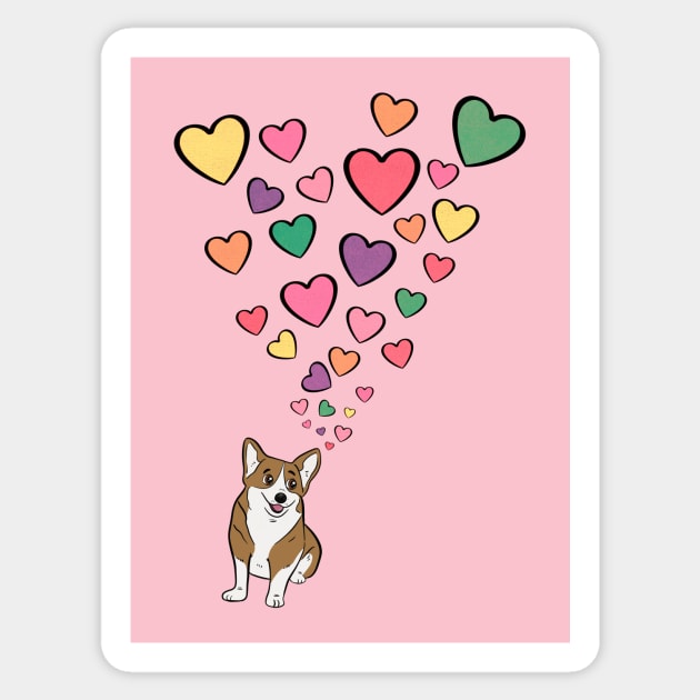 Corgi Valentine Sticker by rmcbuckeye